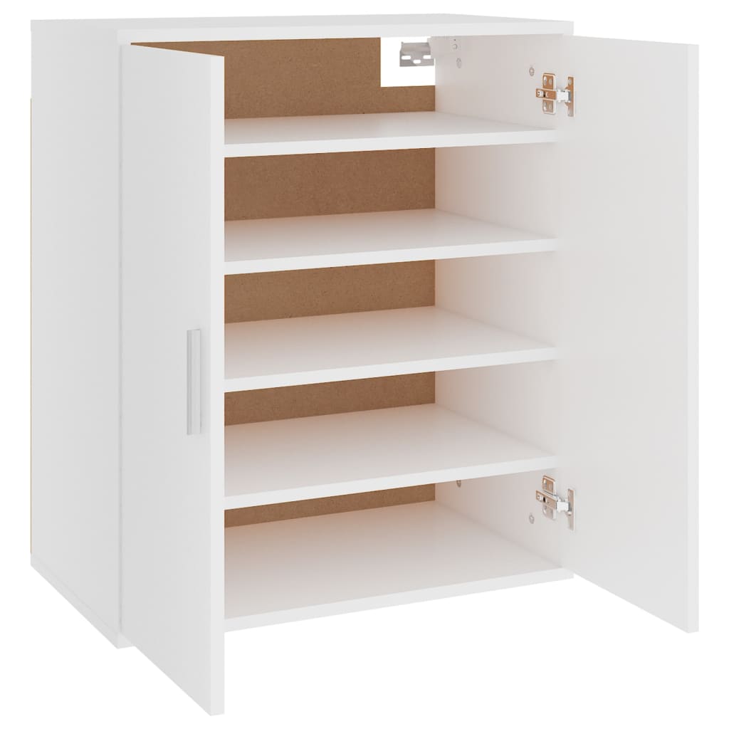 skoskab 60x35x70 cm konstrueret træ hvid