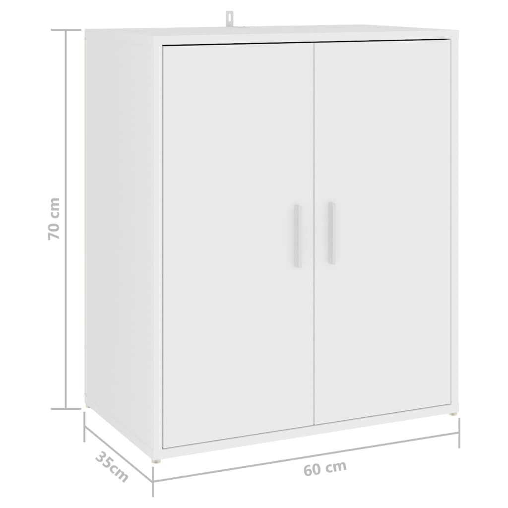 skoskab 60x35x70 cm konstrueret træ hvid