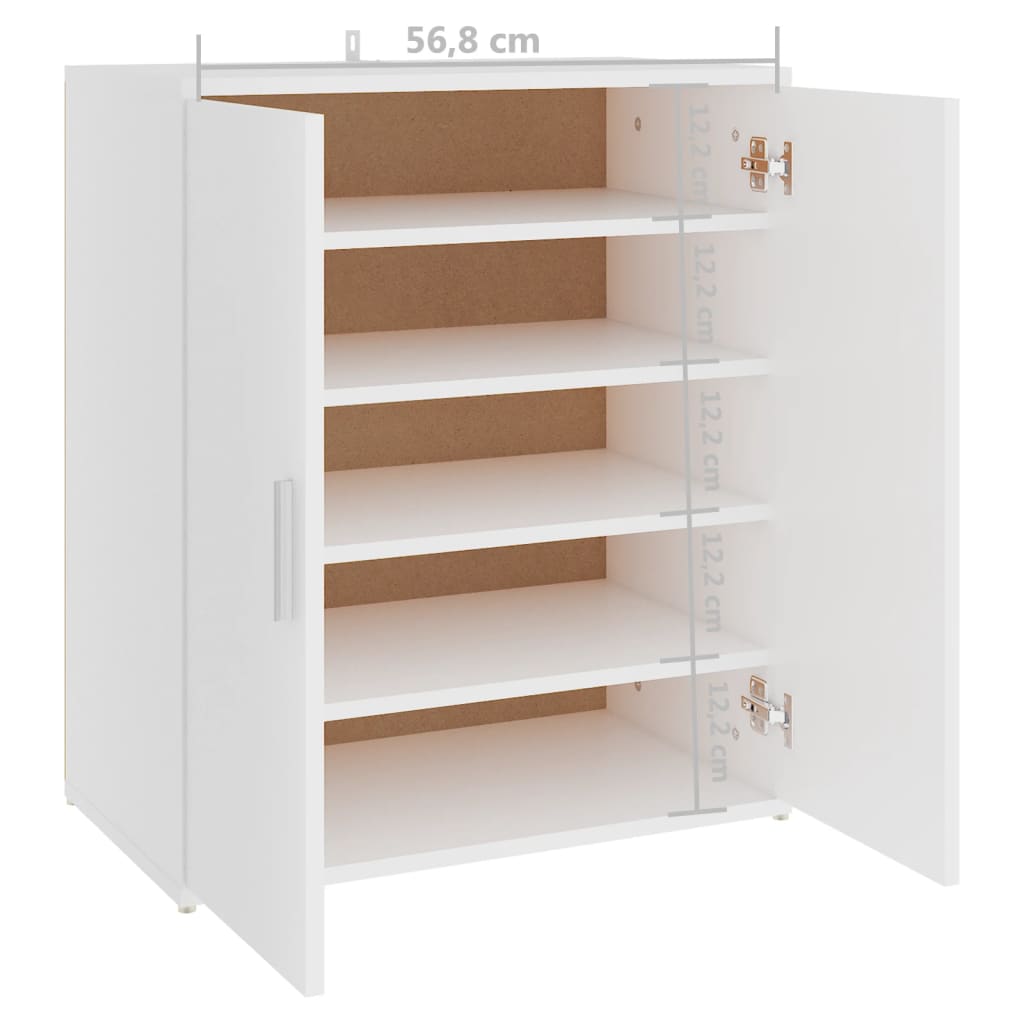 skoskab 60x35x70 cm konstrueret træ hvid