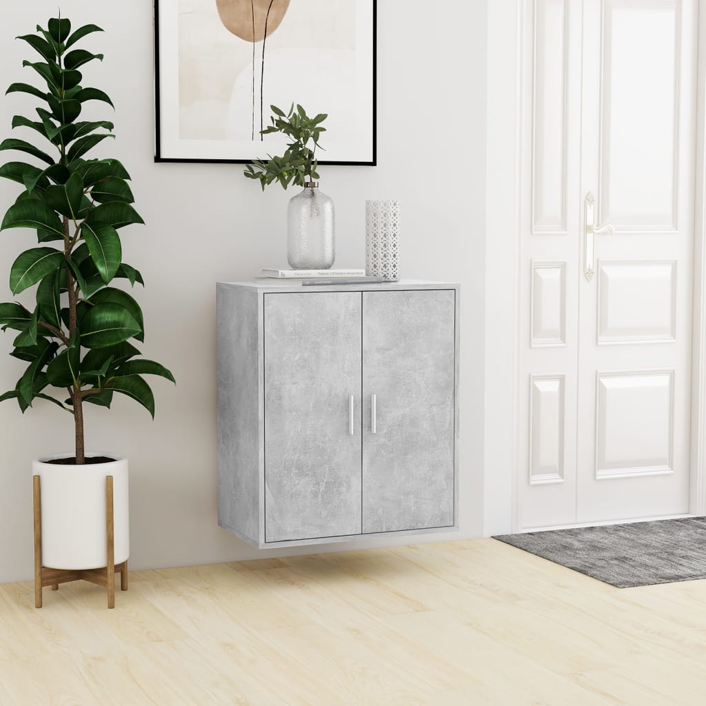 skoskab 60x35x70 cm konstrueret træ betongrå