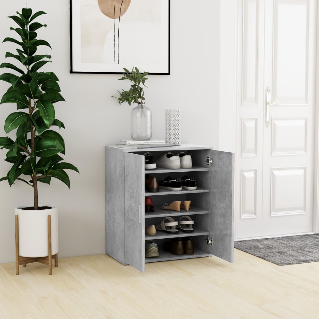 skoskab 60x35x70 cm konstrueret træ betongrå