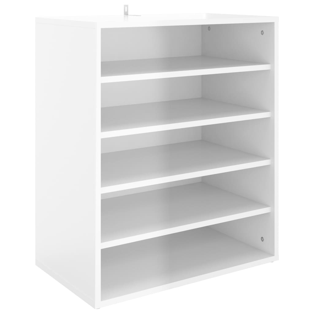 skoskab 60x35x70 cm spånplade hvid højglans