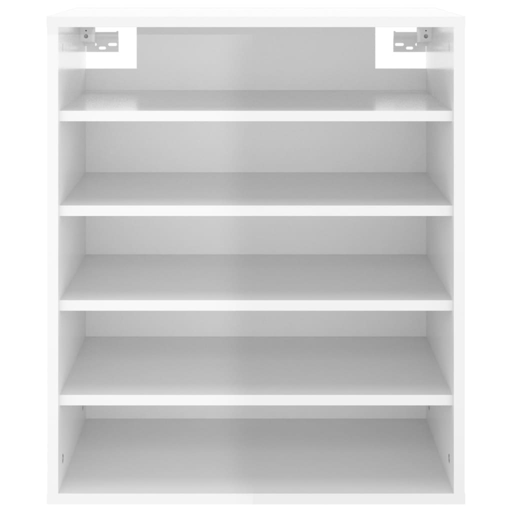 skoskab 60x35x70 cm spånplade hvid højglans