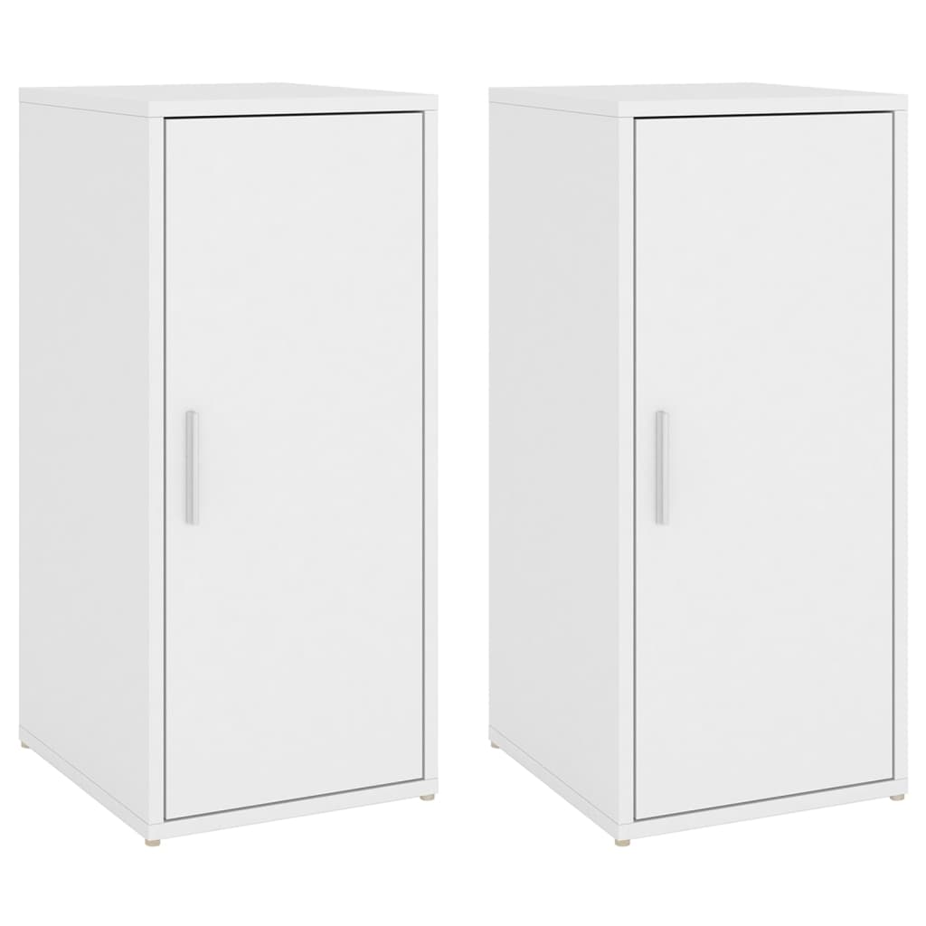 skoskabe 2 stk. 32x35x70 cm konstrueret træ hvid