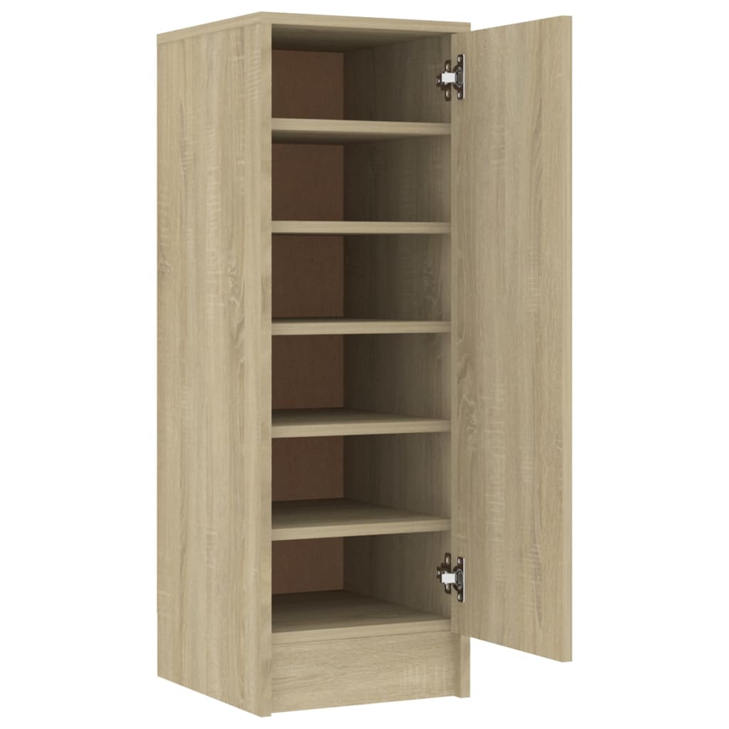 skoskab 32x35x92 cm konstrueret træ sonoma-eg