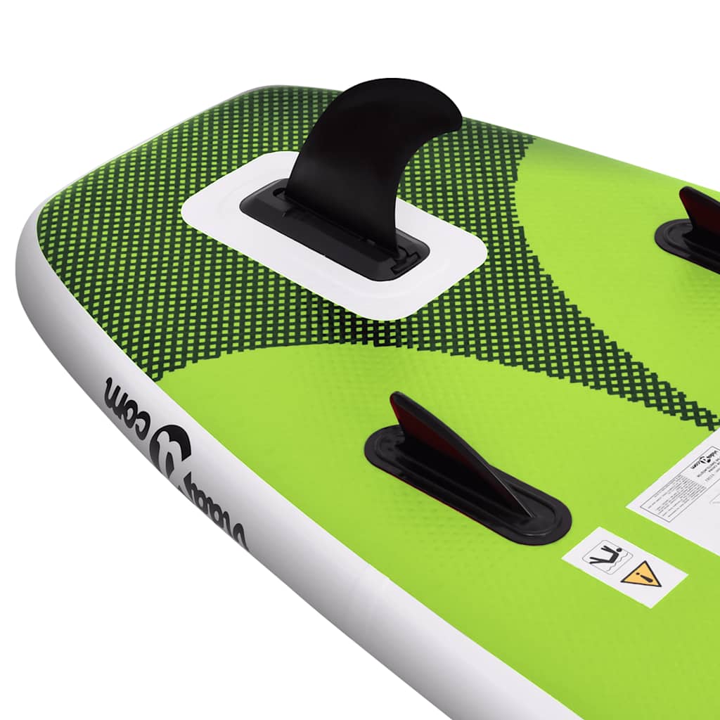 oppusteligt paddleboardsæt 360x81x10 cm grøn