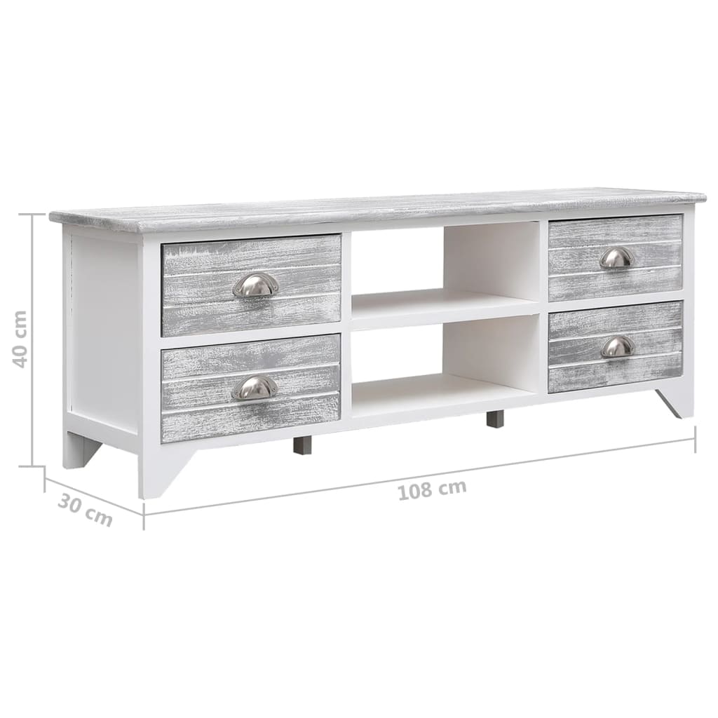 tv-skab 108x30x40 cm massivt kejsertræ