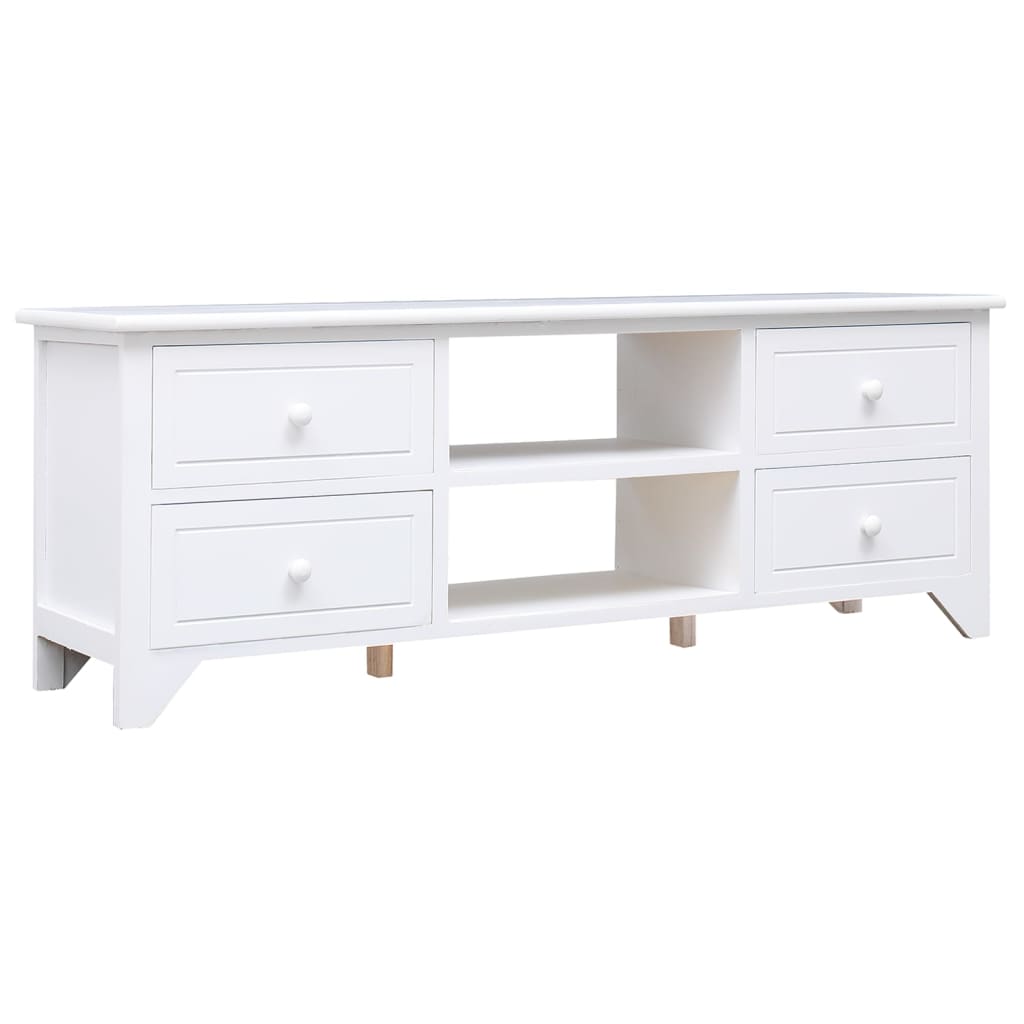 tv-skab 108x30x40 cm massivt kejsertræ hvid