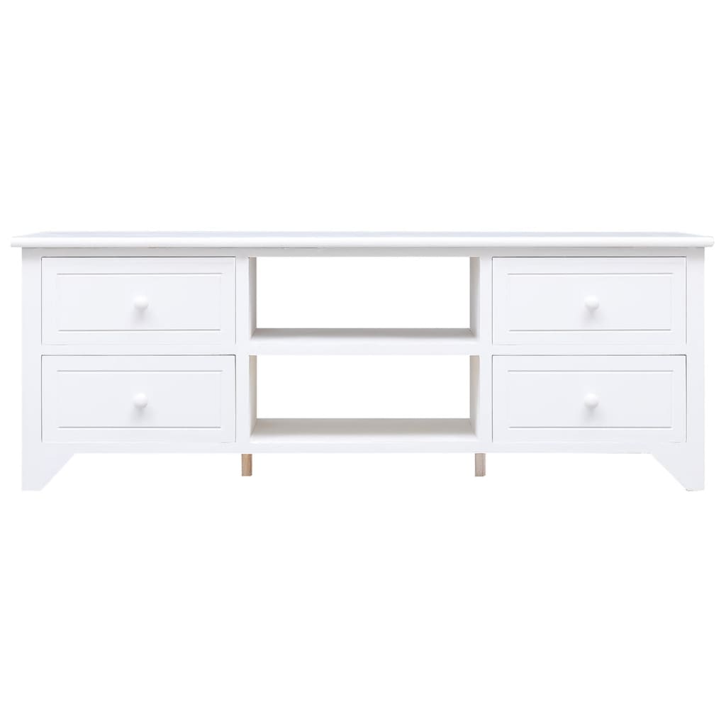 tv-skab 108x30x40 cm massivt kejsertræ hvid