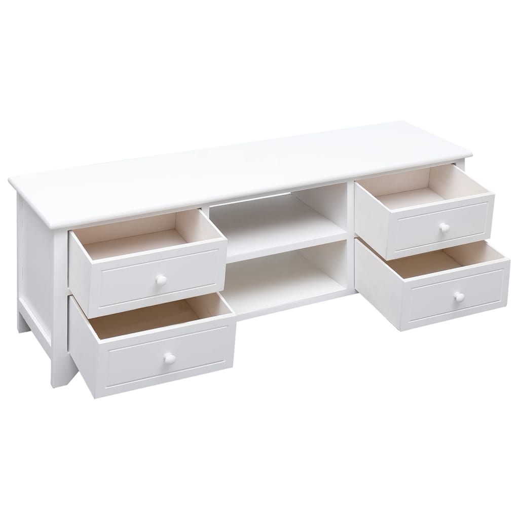 tv-skab 108x30x40 cm massivt kejsertræ hvid