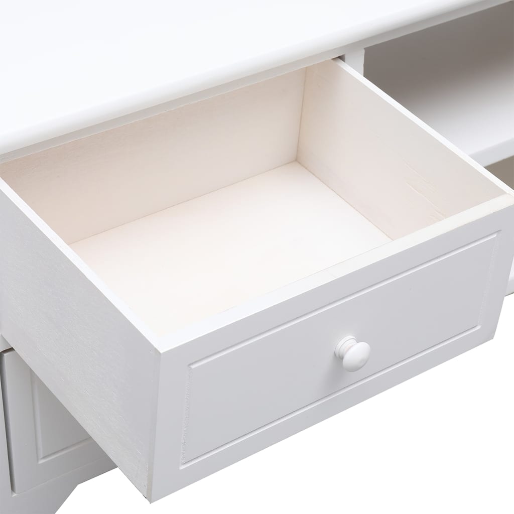 tv-skab 108x30x40 cm massivt kejsertræ hvid