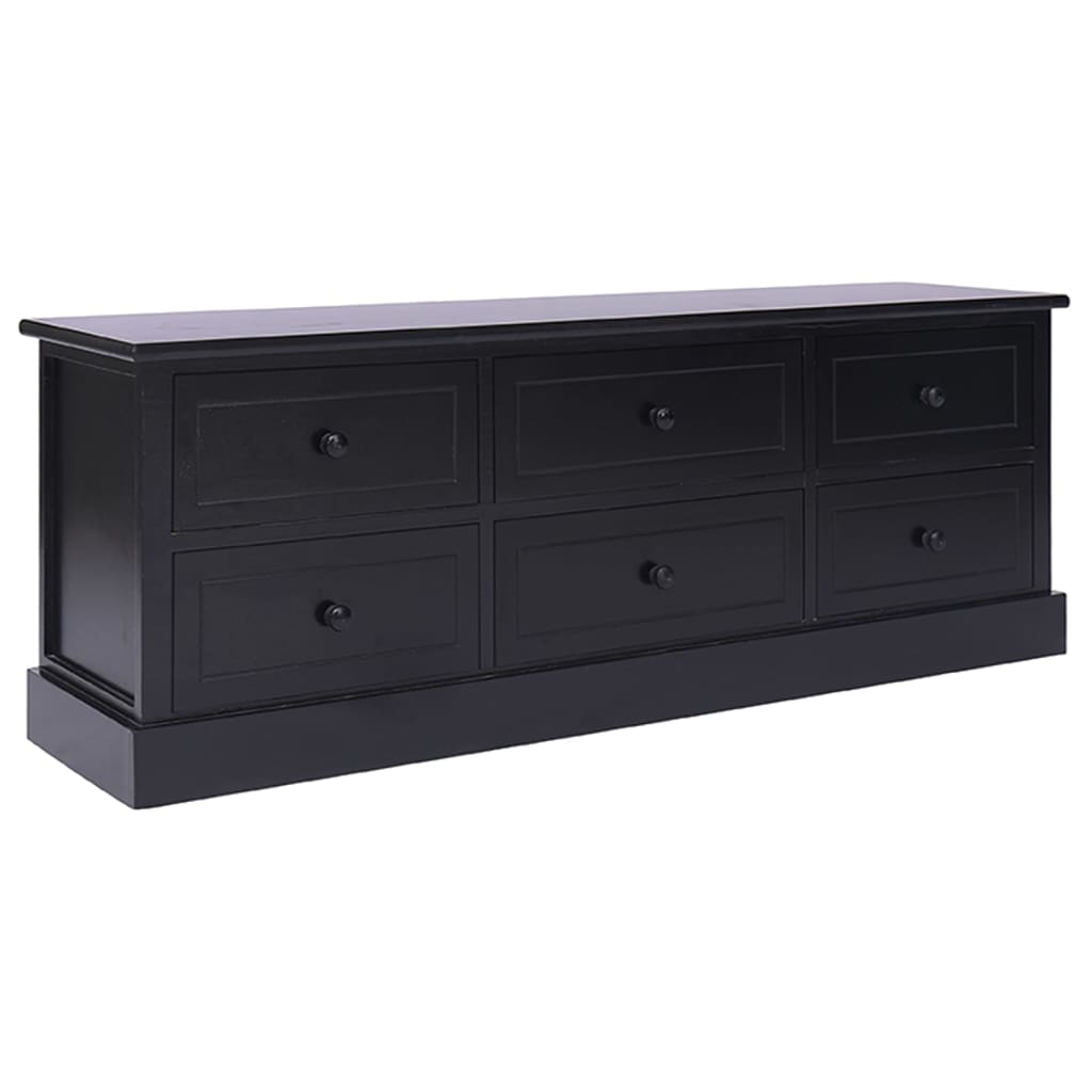 tv-bord 108x30x40 cm massivt kejsertræ sort