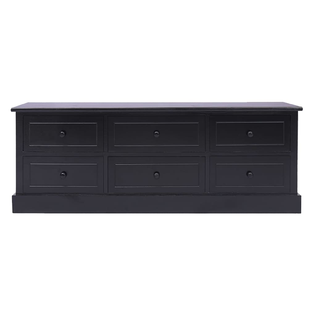tv-bord 108x30x40 cm massivt kejsertræ sort