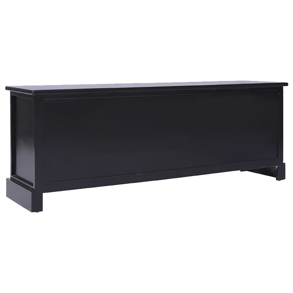 tv-bord 108x30x40 cm massivt kejsertræ sort