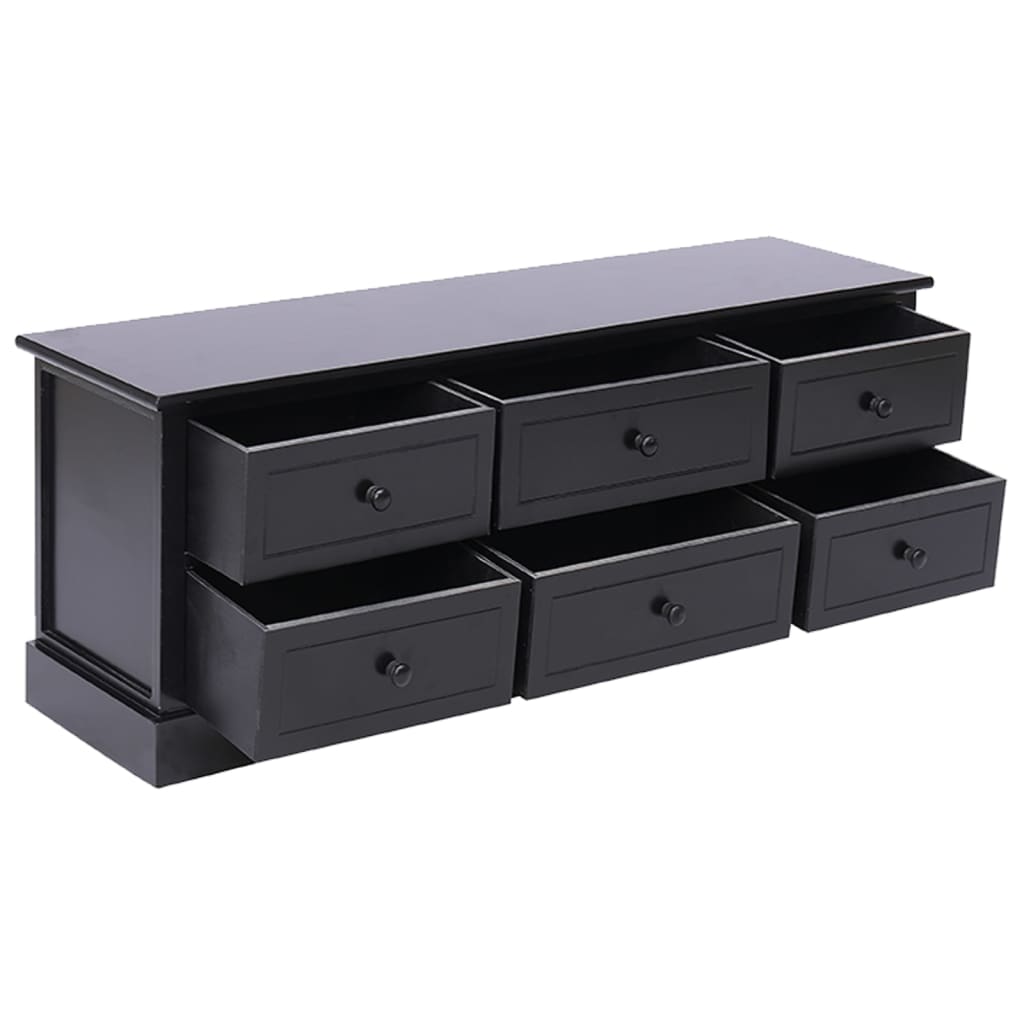 tv-bord 108x30x40 cm massivt kejsertræ sort