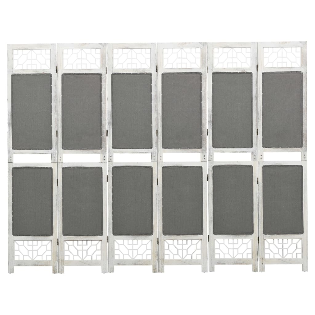 6-panels rumdeler 210x165 cm stof grå
