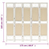 5-panels rumdeler 175x165 cm stof cremefarvet