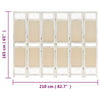 6-panels rumdeler 210x165 cm stof cremefarvet