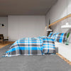 sengetøj 155x220 cm bomuld blå og grå