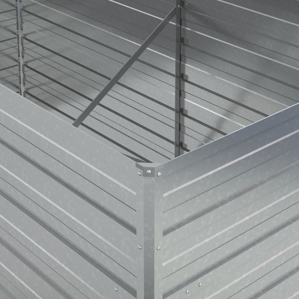 højbed 160x80x77 cm galvaniseret stål sølvfarvet