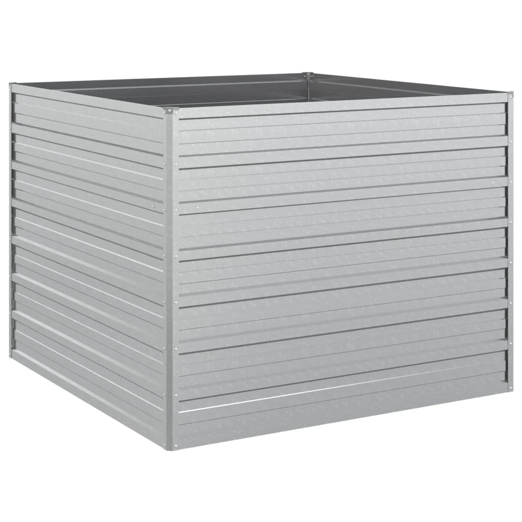 højbed 100x100x77 cm galvaniseret stål sølvfarvet
