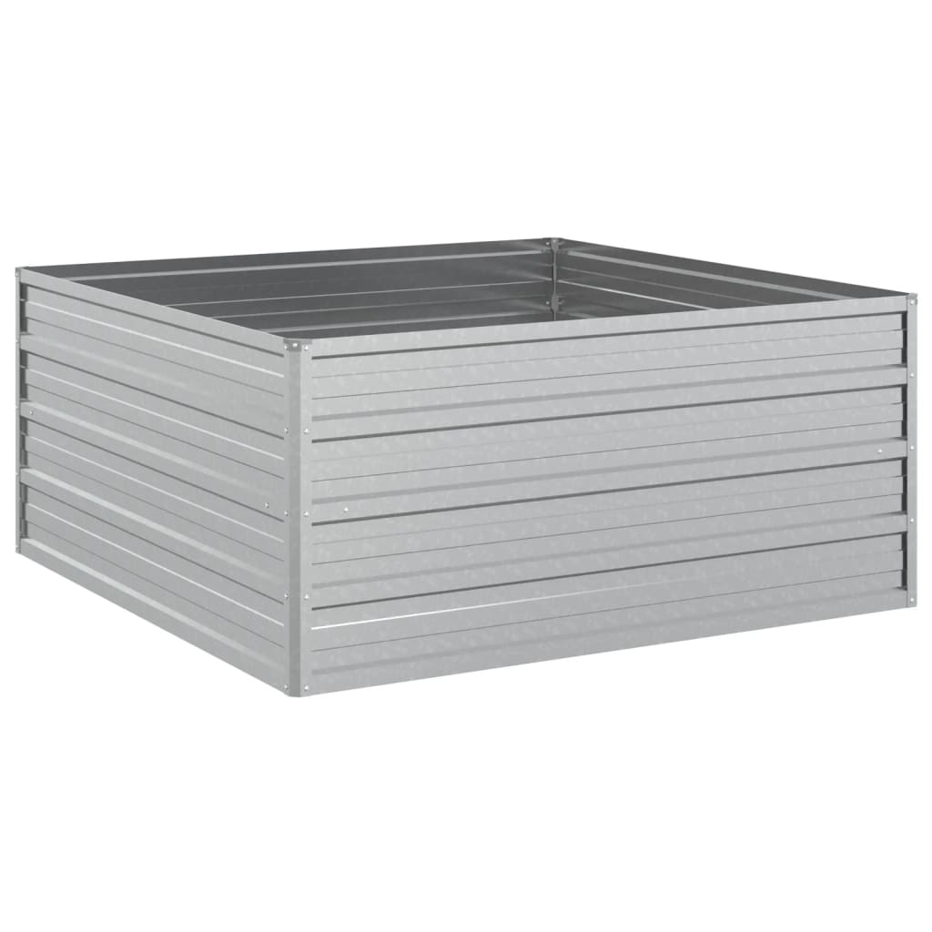 højbed 100x100x45 cm galvaniseret stål sølvfarvet