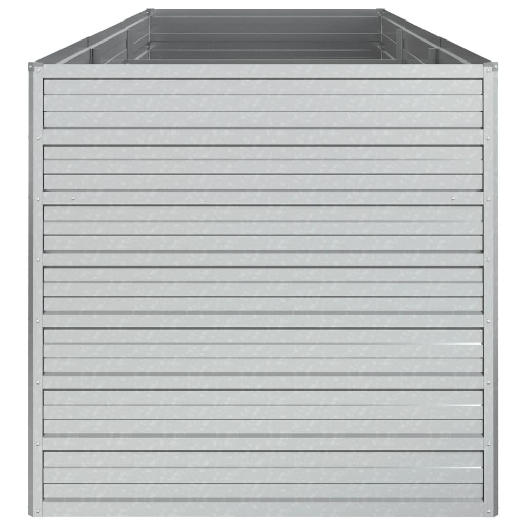 højbed 240x80x77 cm galvaniseret stål sølvfarvet