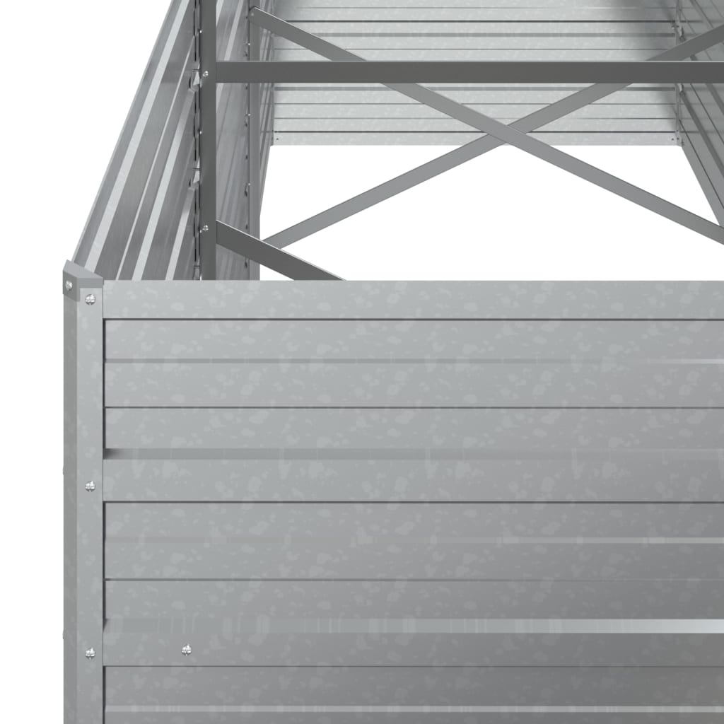 højbed 240x80x77 cm galvaniseret stål sølvfarvet