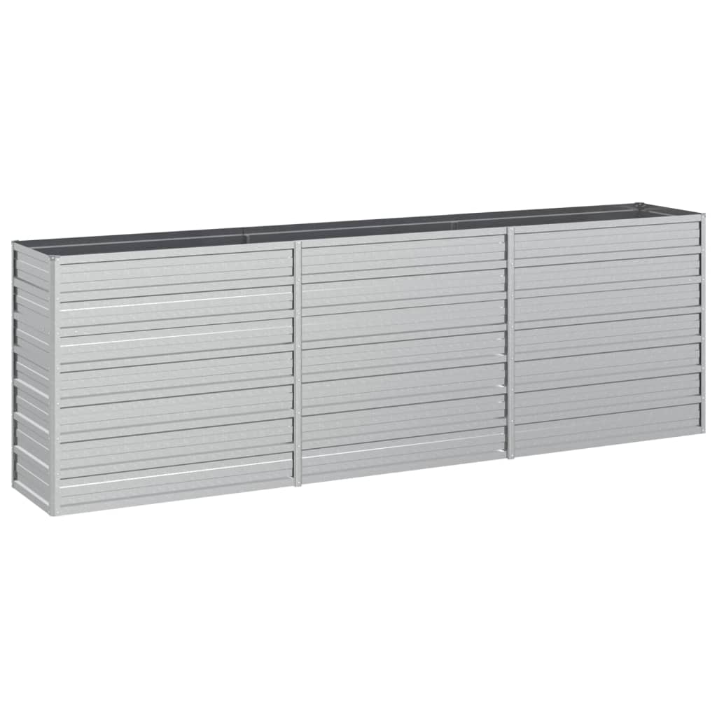 højbed 240x40x77 cm galvaniseret stål sølvfarvet