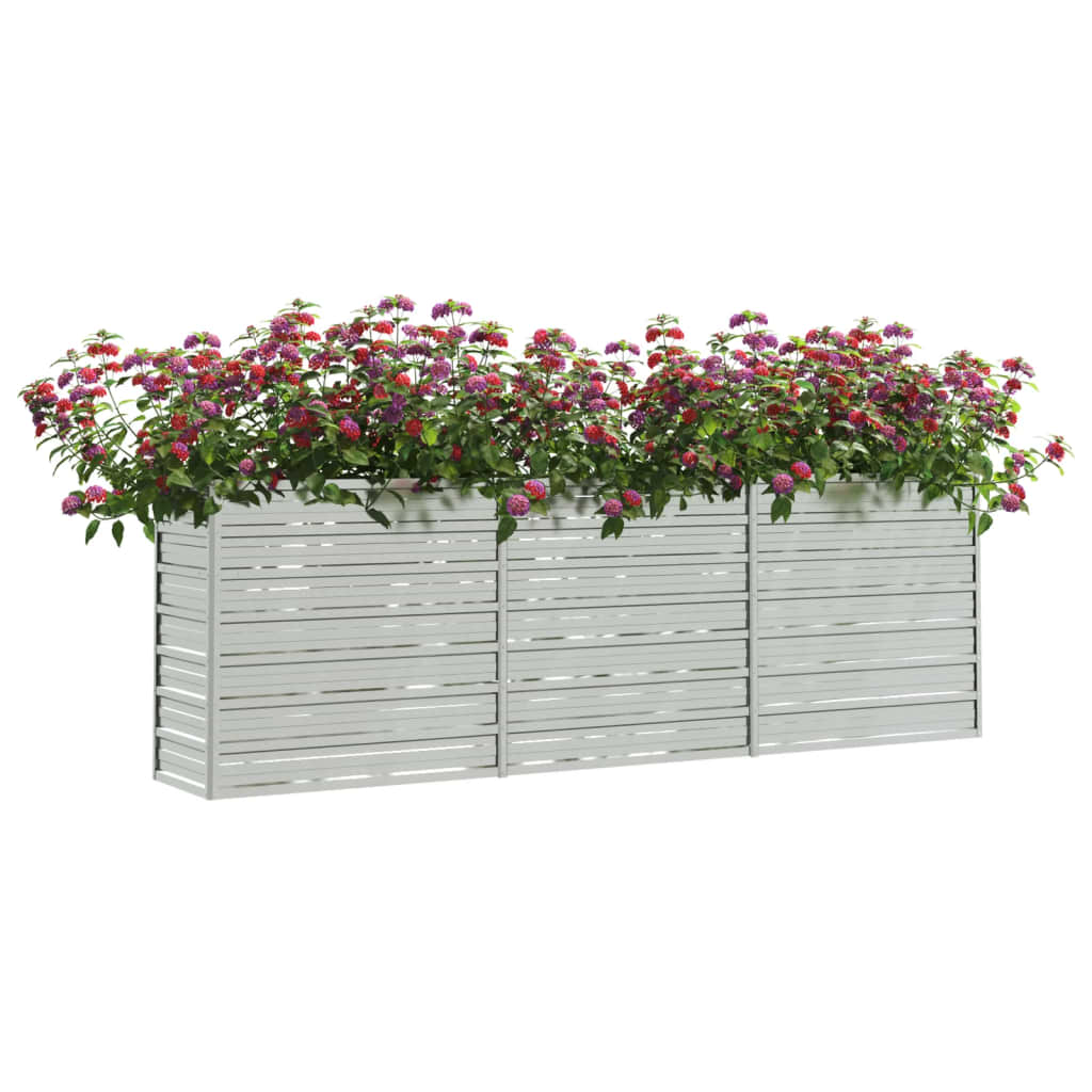 højbed 240x40x77 cm galvaniseret stål sølvfarvet