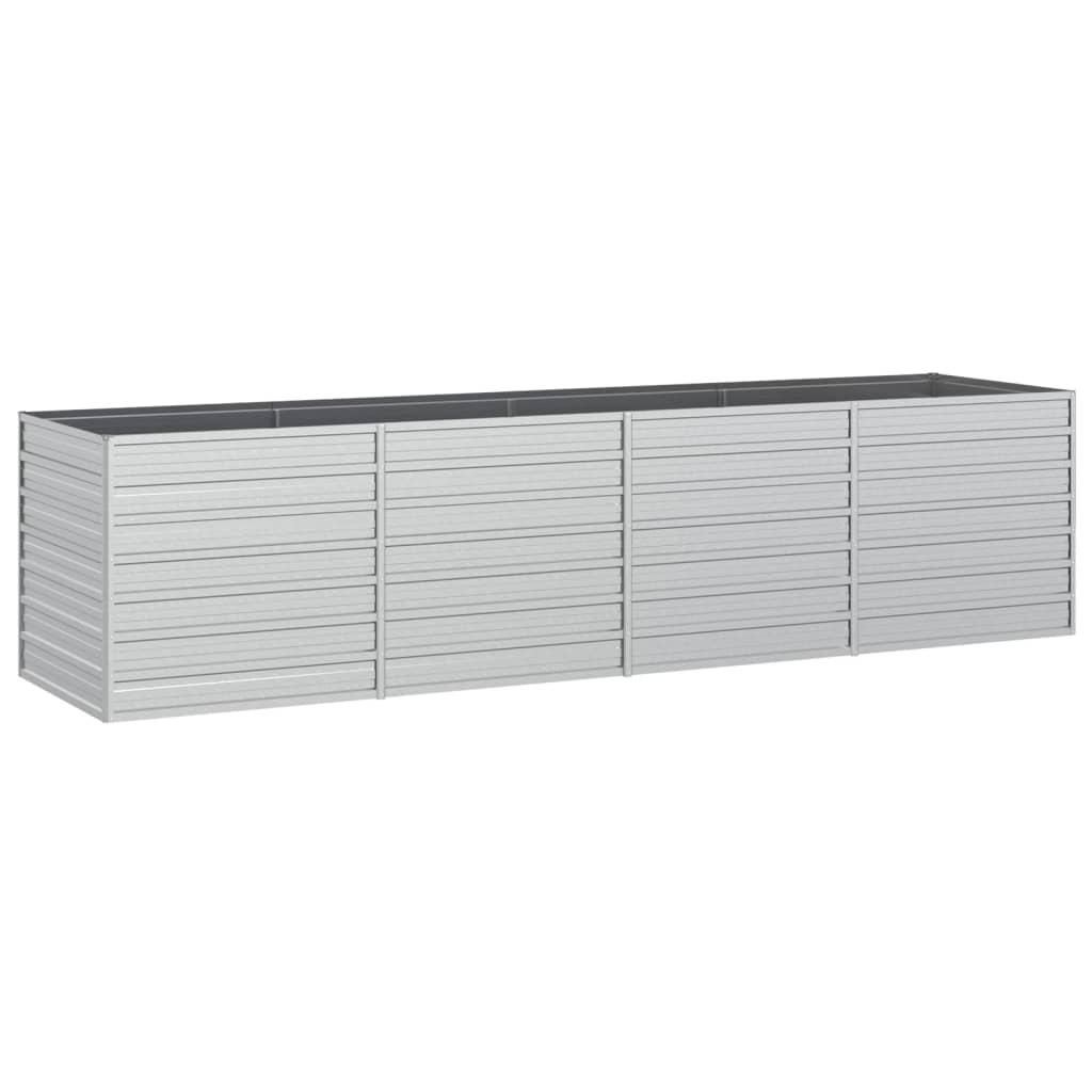 højbed 320x80x77 cm galvaniseret stål sølvfarvet