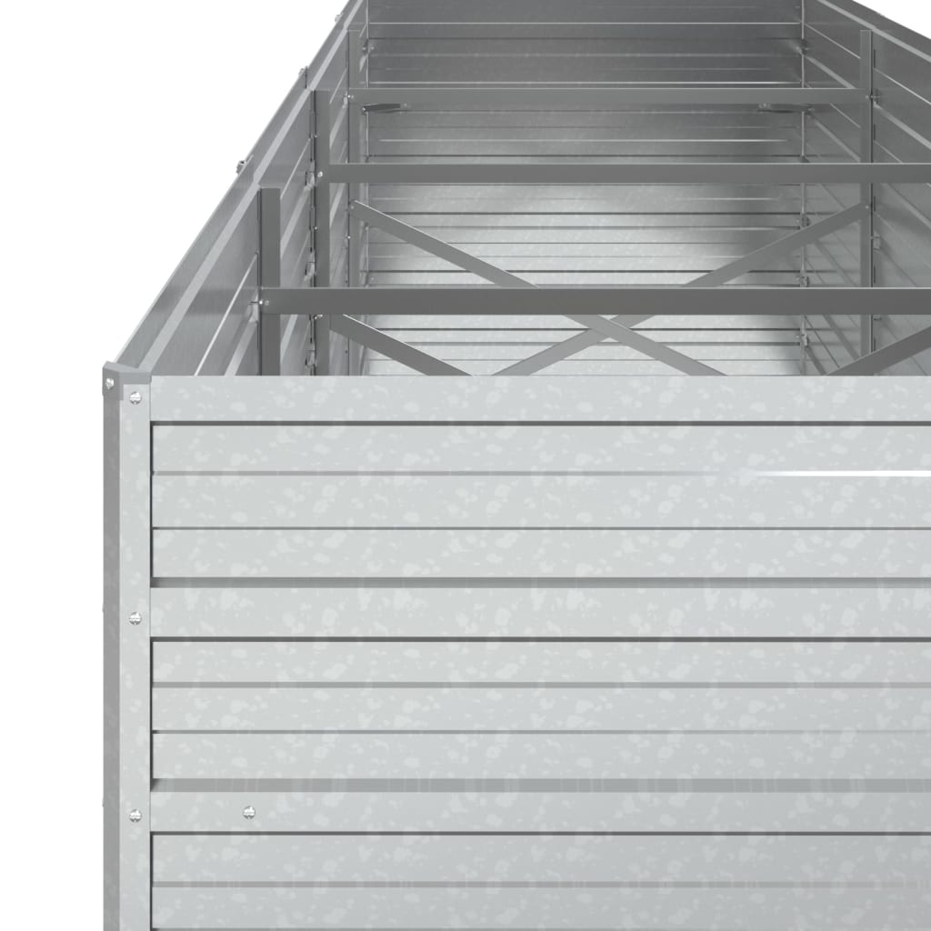 højbed 320x80x77 cm galvaniseret stål sølvfarvet