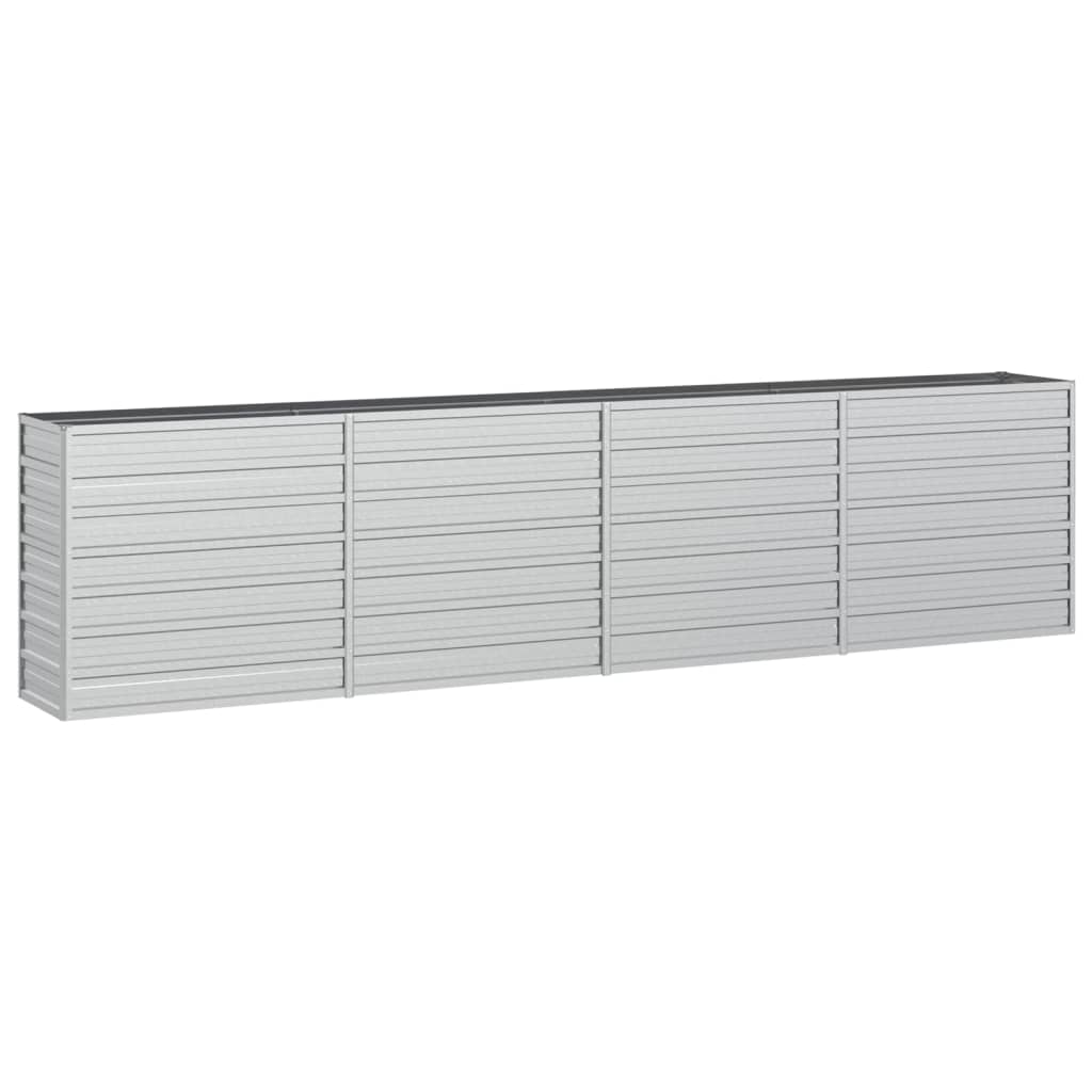 højbed 320x40x77 cm galvaniseret stål sølvfarvet