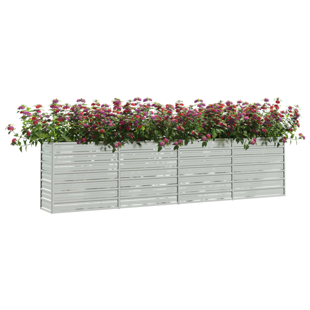 højbed 320x40x77 cm galvaniseret stål sølvfarvet