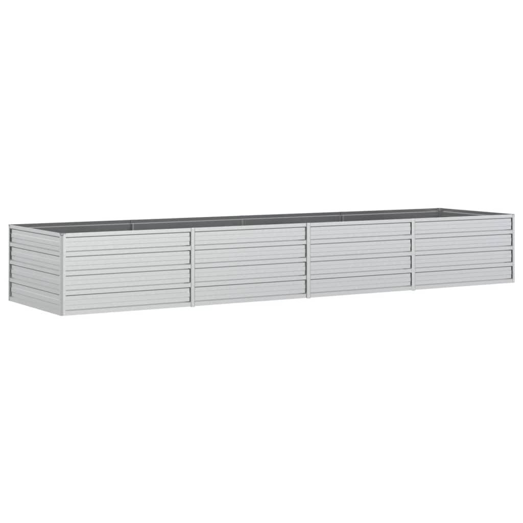 højbed 320x80x45 cm galvaniseret stål sølvfarvet