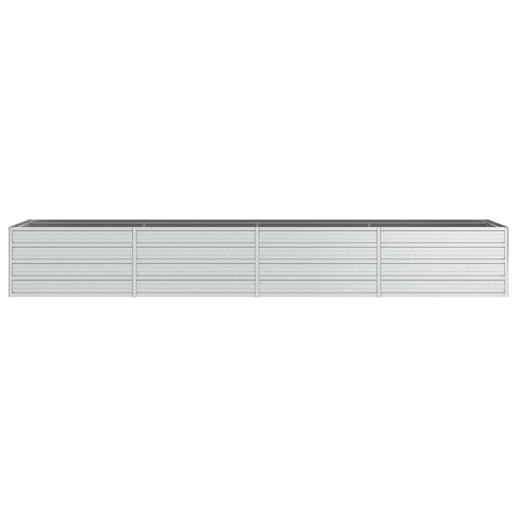 højbed 320x80x45 cm galvaniseret stål sølvfarvet