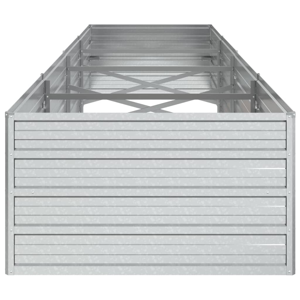 højbed 320x80x45 cm galvaniseret stål sølvfarvet