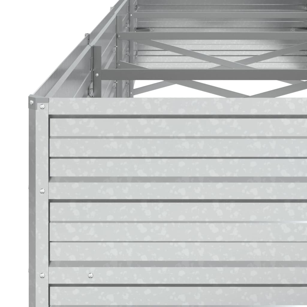 højbed 320x80x45 cm galvaniseret stål sølvfarvet