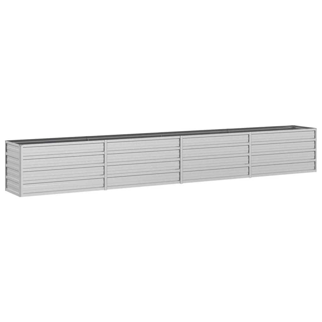 højbed 320x40x45 cm galvaniseret stål sølvfarvet