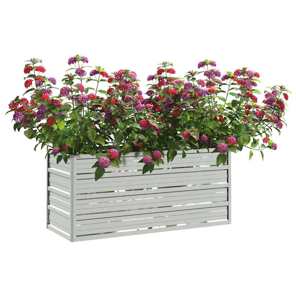 højbed 100x40x45 cm galvaniseret stål sølvfarvet