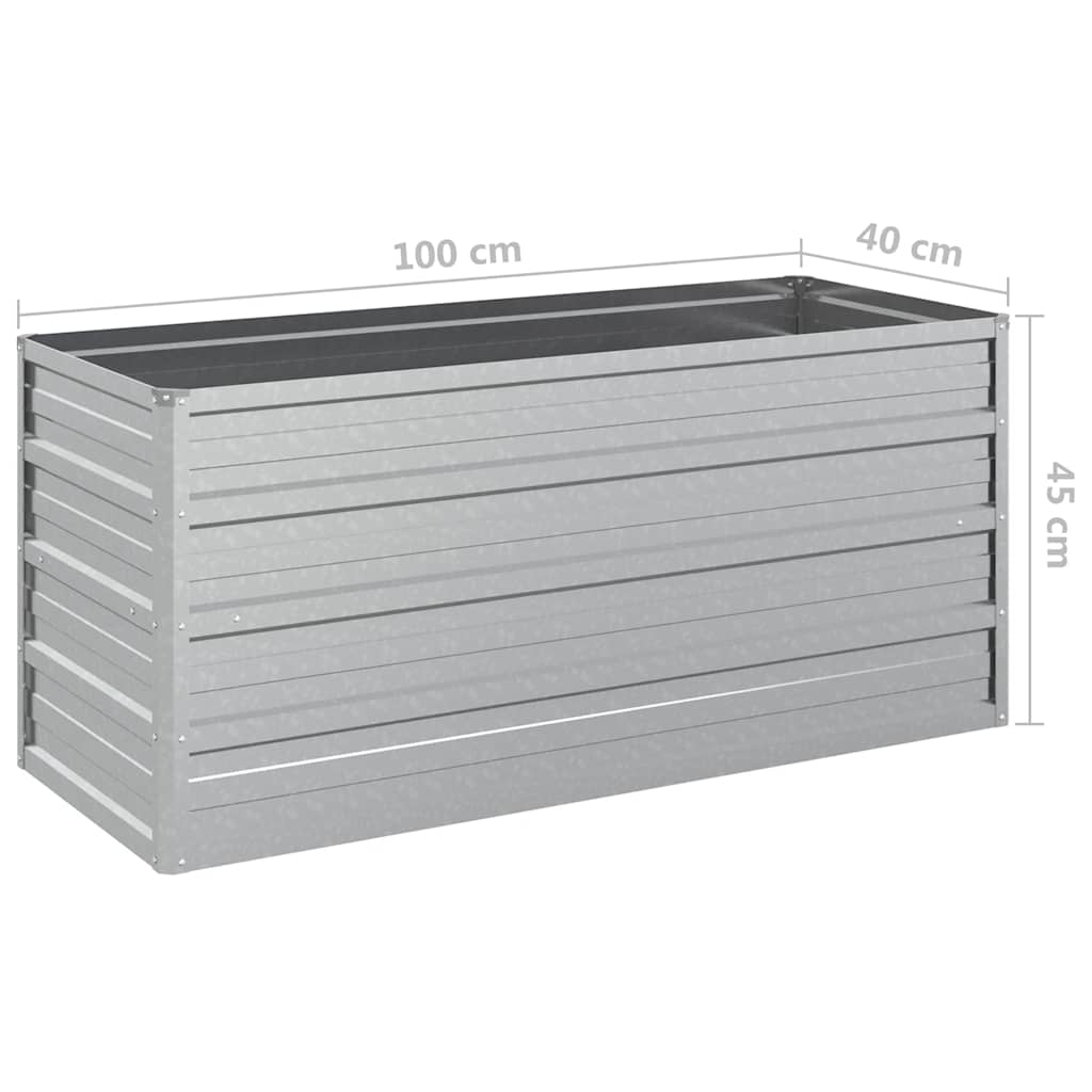 højbed 100x40x45 cm galvaniseret stål sølvfarvet