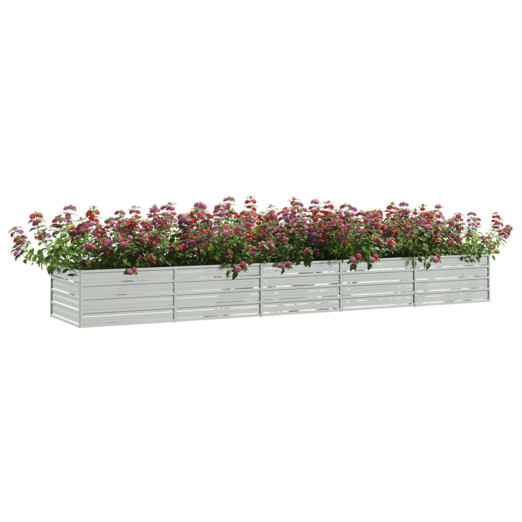 højbed 400x80x45 cm galvaniseret stål sølvfarvet