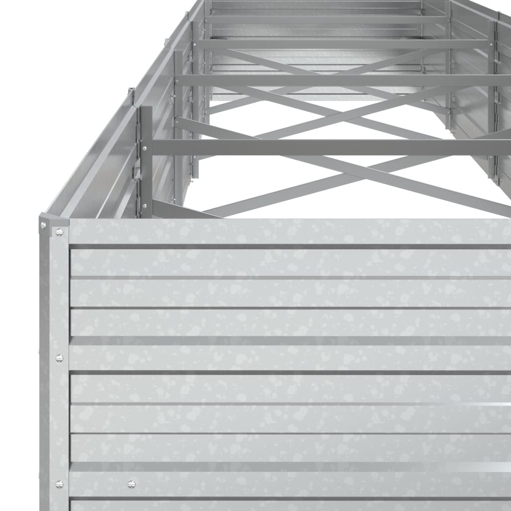 højbed 400x80x45 cm galvaniseret stål sølvfarvet