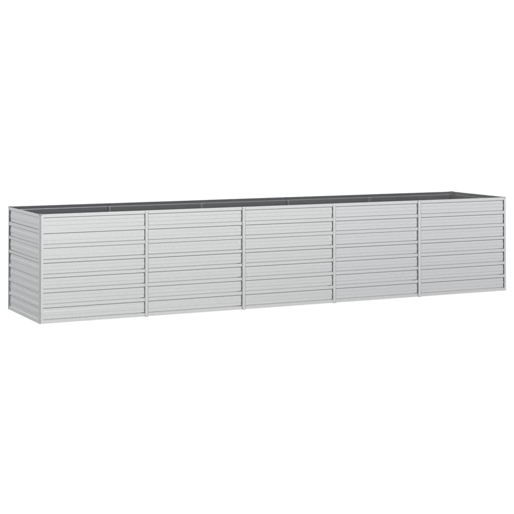 højbed 400x80x77 cm galvaniseret stål sølvfarvet