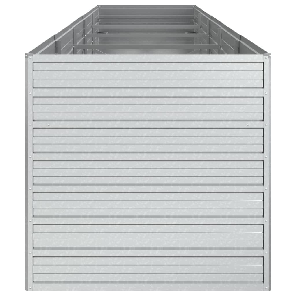 højbed 400x80x77 cm galvaniseret stål sølvfarvet