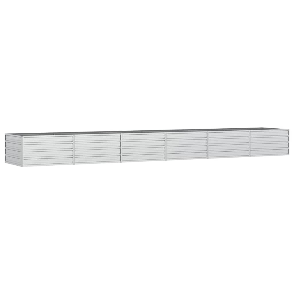højbed 480x80x45 cm galvaniseret stål sølvfarvet