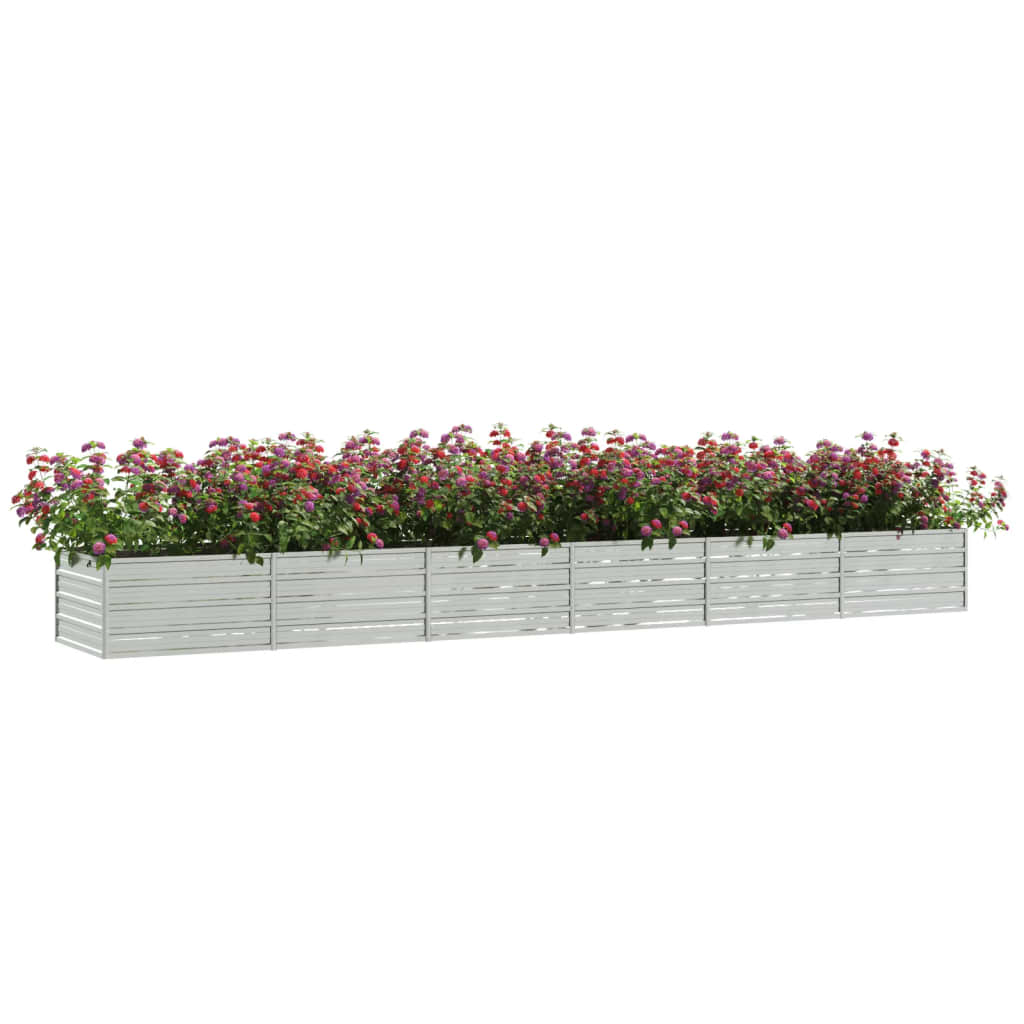 højbed 480x80x45 cm galvaniseret stål sølvfarvet