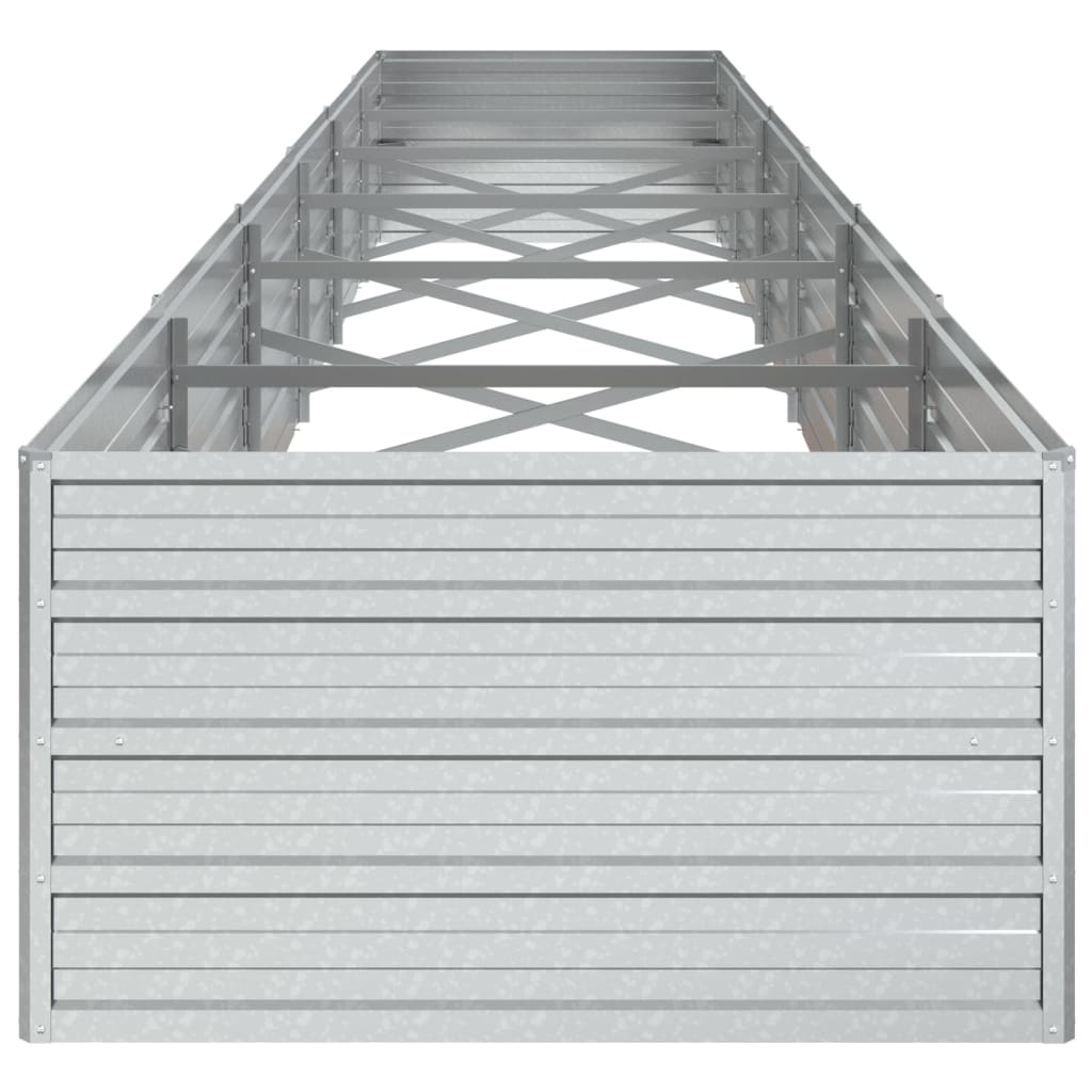 højbed 480x80x45 cm galvaniseret stål sølvfarvet
