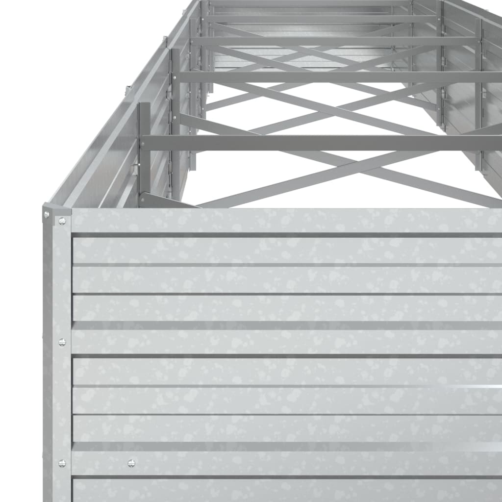 højbed 480x80x45 cm galvaniseret stål sølvfarvet