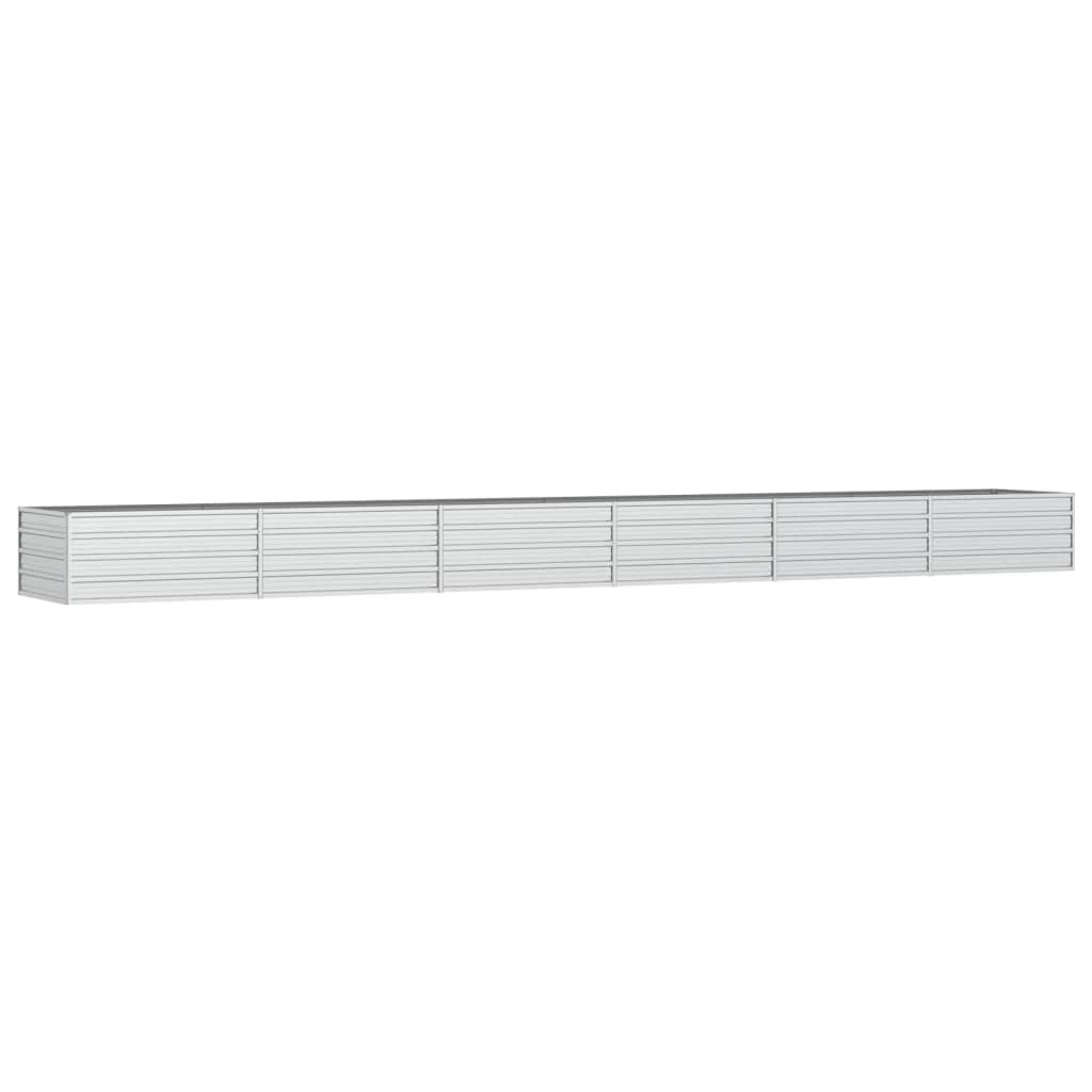 højbed 600x80x45 cm galvaniseret stål sølvfarvet